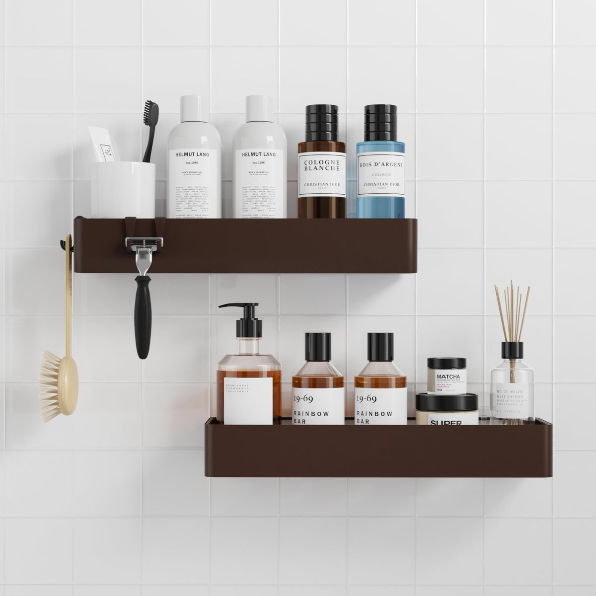 Kitsure Shower Caddy Adhesive, Stylish Shower Organizer, Large, Black