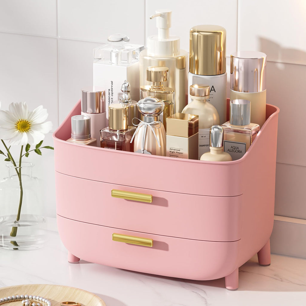 Vtopmart 3-Tier Skincare Makeup Organizer with Drawers, White
