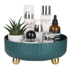 360 Rotating Makeup Perfume Organizer Skincare Tray, Small Ivory White