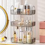Aveniee Bathroom Counter Organizer, 3 Tier Perfume Skin Care Countertop Storage Shelf, Vanity Makeup Tray for Cosmetic Skincare Lotion,Clear