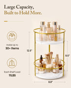 Rotating Bathroom Counter Organizer, 2-Tier Makeup Organizer