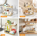 2-Tier Acrylic Bathroom Vanity Organizer, Gold