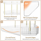 Lifewit 2 Tier Corner Bathroom Counter Organizers and Storage, Clear