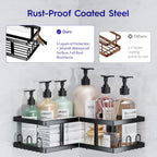 Youvip Shower Caddy Corner No Drilling-Adhesive, Shower Shelves-Rustproof