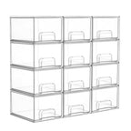 Vtopmart 4 Pack Small Clear Stackable Storage Drawers, Fits Narrow Spaces