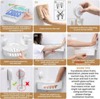 LEVERLOC Corner Shower Caddy Suction Cup, shower shelves suction cup, White