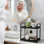 Bathroom Counter Organizer Vanity Storage Countertop Shelf, Small Black