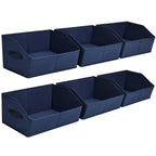 Homsorout Closet Organizers Bins 6 Packs - Large Closet Shelf Organizer with Handles, Fabric Trapezoid Storage Bins, Collapsible Storage Cubes for Clothes, Towels, Light Gray
