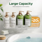 HAMITOR 5 Pack Adhesive Shower Caddy, Clear Transparent Shower Organizer