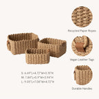 LA JOLIE MUSE Small Wicker Baskets for Organizing, Desert 3 Pack
