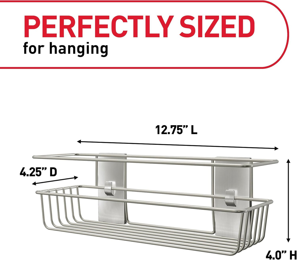 Command Shower Caddy, 1 Caddy, 4 Large Strips