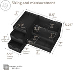 Uncluttered Designs Large Black Vanity Organizer - Countertop Mens Organizer With Drawers for Cologne, Deodorant, Beard, Shaving Lotion, Perfume & Skincare - Perfect for Bathroom & Bedroom Storage