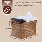 BROWNLILY Handwoven Wicker Storage Baskets, Pack of 4, Brown