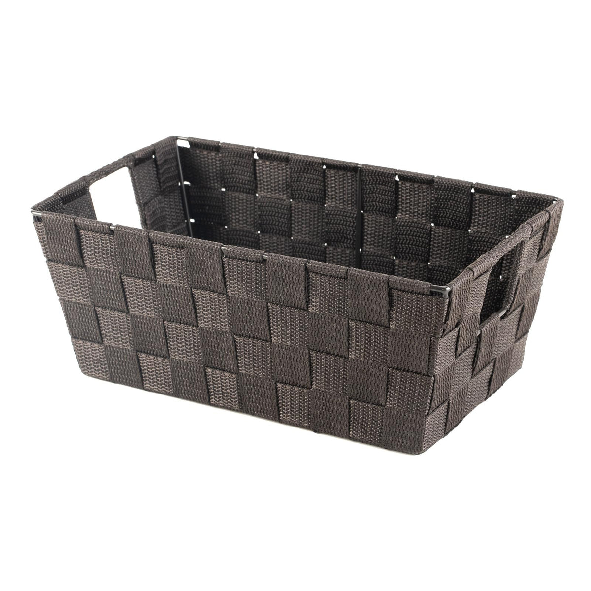 Whitmor Small Woven Storage Baskets for Shelves - Decorative Organizer Bins with Metal Structure, Versatile Shelf Storage Solution for Home Organization & Closet (Black)