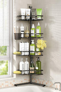 Standing Corner Shower Caddy - 4-Tier Rustproof Adjustable Shower Shelves