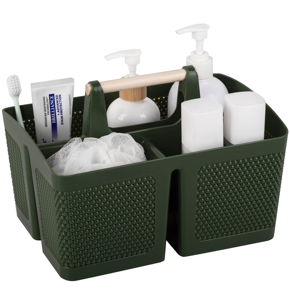 rejomiik Portable Shower Caddy Basket Plastic Cleaning Caddy Organizer Storage Tote with Handle for Bathroom, College, Dorm Room Essentials, White