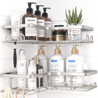Sakugi Black Corner Shower Caddy Adhesive No Drilling Bathroom Shelves