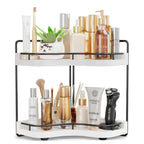 2-Tier Corner Bathroom Counter Organizer, Larger, Dark Brown