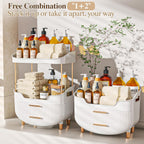 caktraie 4-Tier Makeup Organizer Bathroom Countertop Storage White