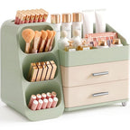 Booklov Small Makeup Organizer for Vanity Countertop, Cream