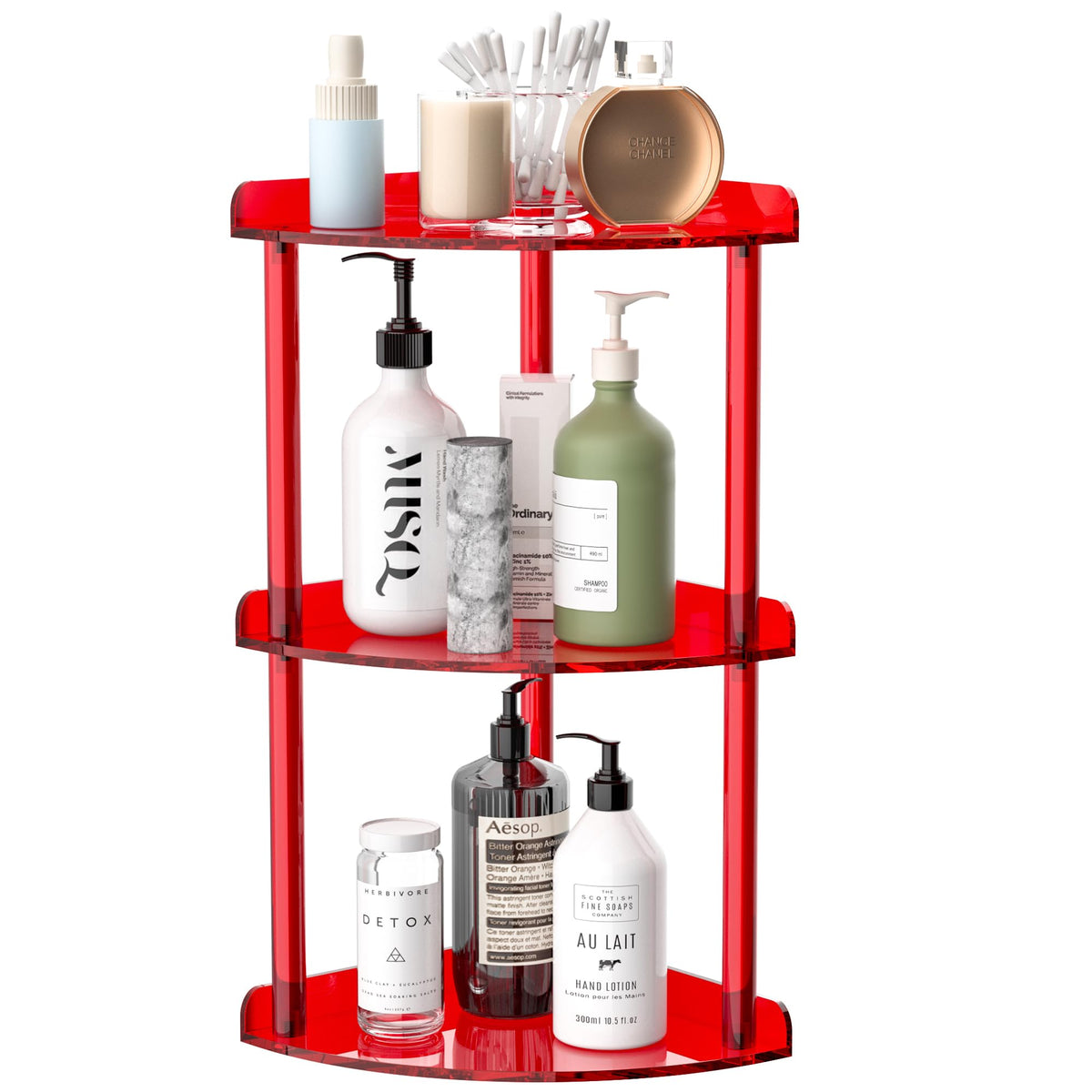 Sezanrpt 2 Tier Countertop Corner Organizer Shelf 7x7x8 Inch, Acrylic Bathroom Organizer Corner Shelf for Countertop, Clear Vanity Storage Organizer for Skincare, Cosmetics, Perfume