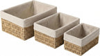 Wicker Storage Baskets Set of 3, Bathroom & Shelf Bins