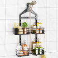 ODesign 4 Tier Adjustable Shower Organizer Hanging Over Showerhead Black