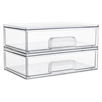 Vtopmart 4 Pack Small Clear Stackable Storage Drawers, Fits Narrow Spaces