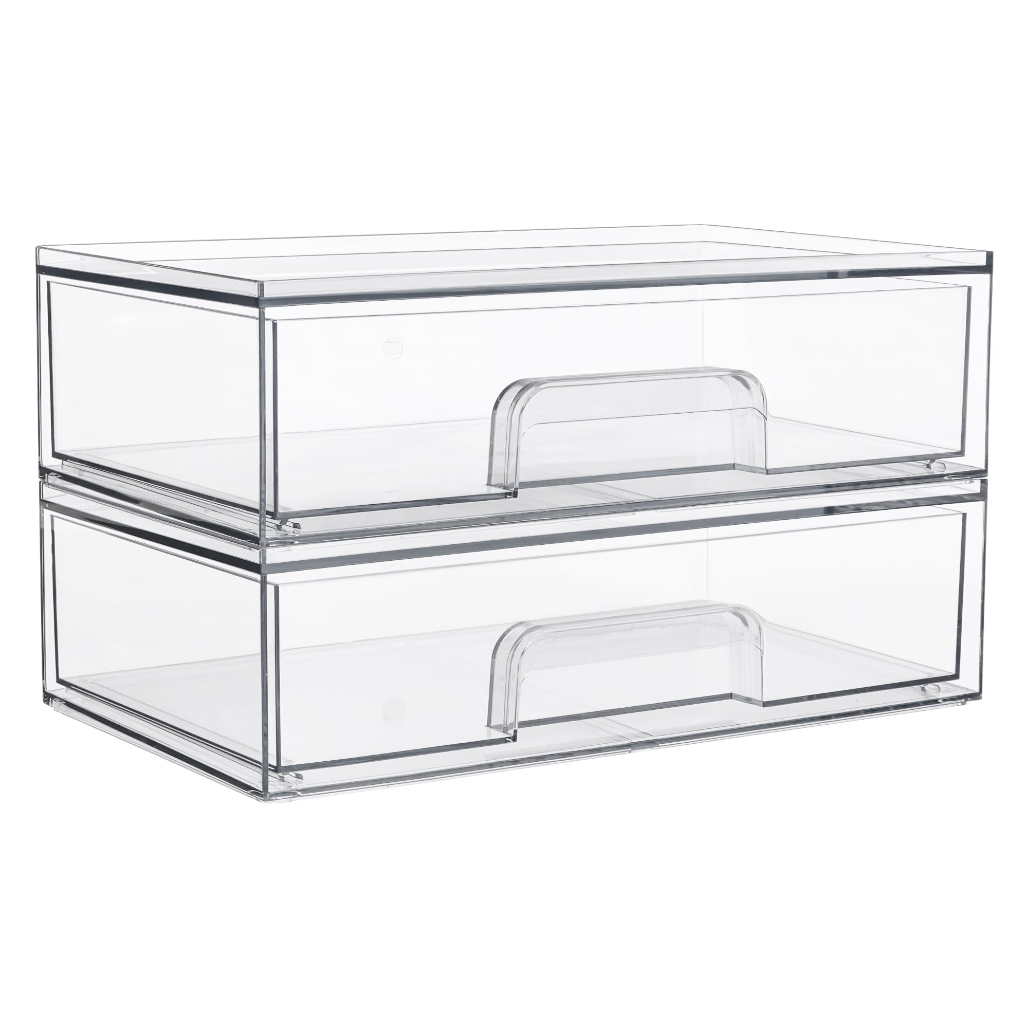 Vtopmart 4 Pack Small Clear Stackable Storage Drawers, Fits Narrow Spaces