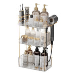 Aveniee Bathroom Counter Organizer, 3 Tier Perfume Skin Care Countertop Storage Shelf, Vanity Makeup Tray for Cosmetic Skincare Lotion,Clear
