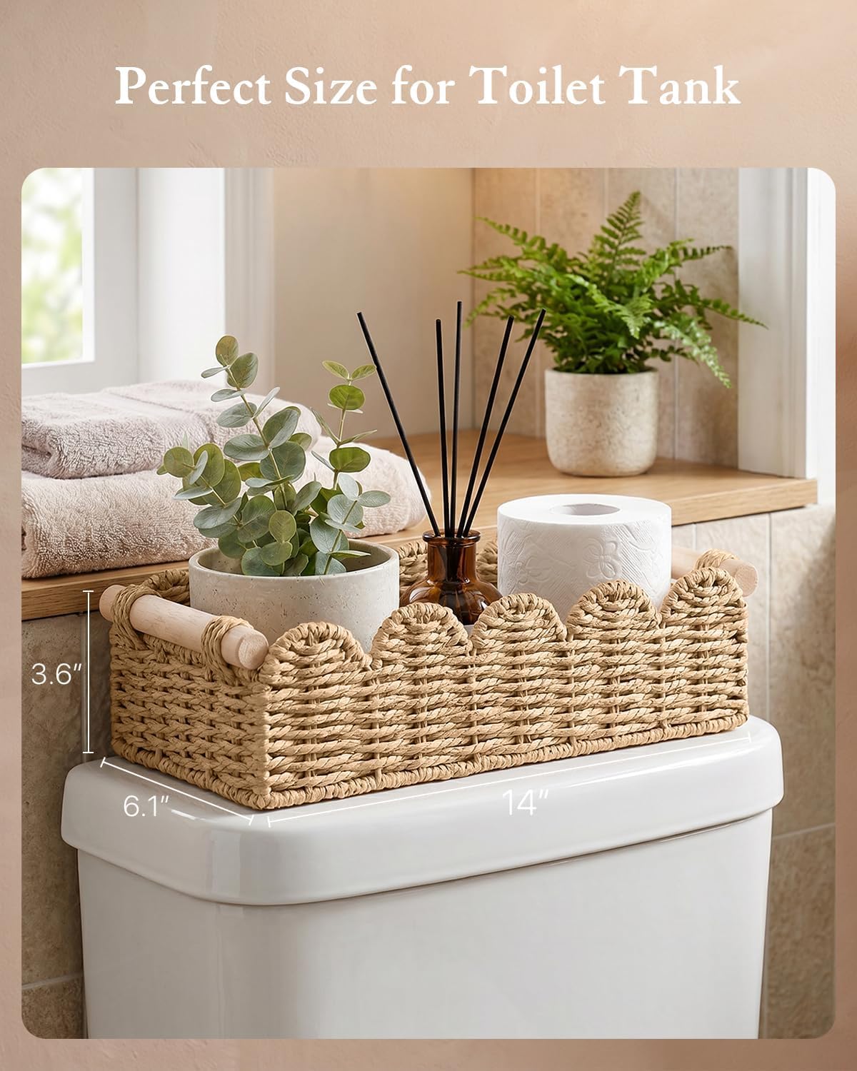 Toilet Paper Storage Basket for Toilet Tank, Bathroom Organizer