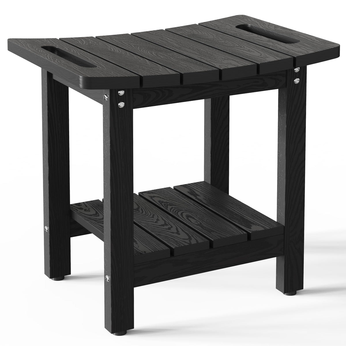 HIPS Shower Benches for Inside Shower, Shower Stool with Space-Efficient Storage Shelf, Waterproof Shower Chair Seat for Spa Bathroom(Light Gray)