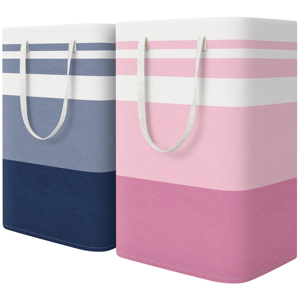 HomeHacks 2 Pack Large Laundry Baskets, Laundry Hampers Bags (Grey 75Lx2)