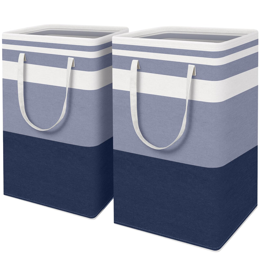 HomeHacks 2 Pack Large Laundry Baskets, Laundry Hampers Bags (Grey 75Lx2)