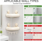 Corner Shower Caddy Suction Cup, Removable Bath Organizer Shelf