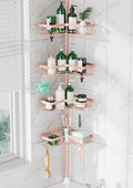 DAOYA Corner Shower Caddy Tension Pole 4 Tier Shower Caddy Organizer Black