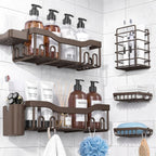 NESOMI 7-Pack Shower Caddy Adhesive,Stainless Steel Shower Organizer Shelf