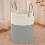 JMvicyroam 60L Cotton Rope Laundry Basket Hamper, Brown