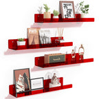 upsimples 4 Pcs 15" Acrylic Shelves for Wall Storage and Organizer, Clear