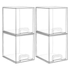Vtopmart 4 Pack Small Clear Stackable Storage Drawers, Fits Narrow Spaces