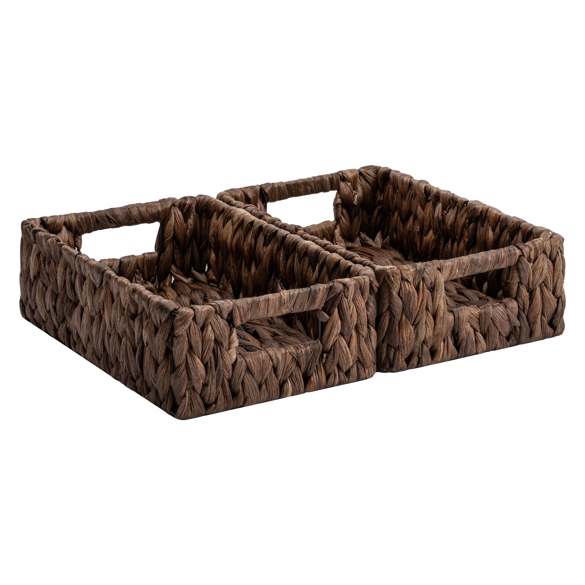 StorageWorks Wicker Baskets, Wicker Storage Baskets for Shelves, 2-Pack