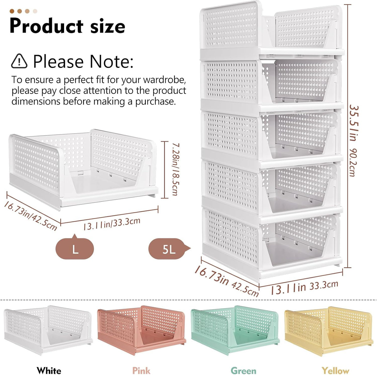 Upgraded Closet Organizers and Storage, Stackable Closet Organizer Basket