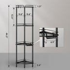 ELYKEN Corner Shower Caddy Standing, 4 Tier Metal Shower Organizer, Black