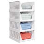 caktraie 4 Pack Stackable Closet Storage Basket - Stackable Storage Bins