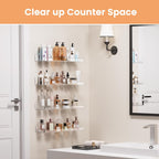 upsimples 4 Pcs 15" Acrylic Shelves for Wall Storage and Organizer, Clear