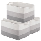 OIAHOMY Cotton Rope Storage Baskets for Organizing Gradient Yellow 3-Pack