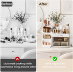 UFORU Makeup Organizer Countertop with Brush Holder for Vanity Bathroom