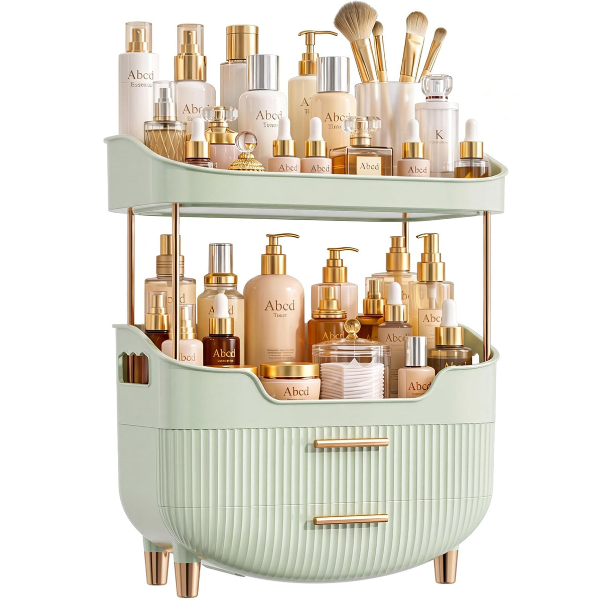caktraie 4-Tier Makeup Organizer Bathroom Countertop Storage White