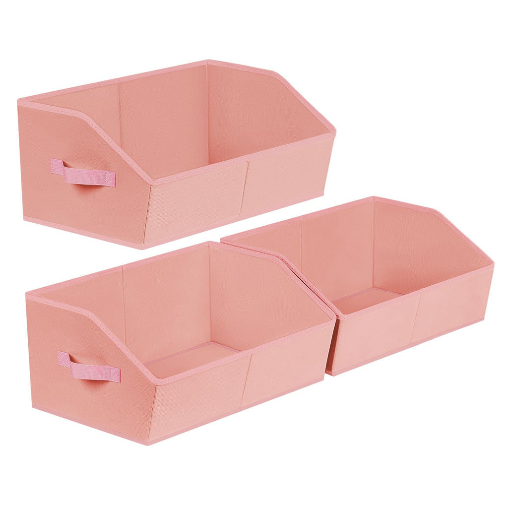 Homsorout Closet Organizers Bins 6 Packs - Large Closet Shelf Organizer with Handles, Fabric Trapezoid Storage Bins, Collapsible Storage Cubes for Clothes, Towels, Light Gray