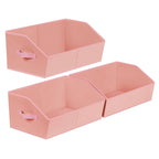 Homsorout Closet Organizers Bins 6 Packs - Large Closet Shelf Organizer with Handles, Fabric Trapezoid Storage Bins, Collapsible Storage Cubes for Clothes, Towels, Light Gray